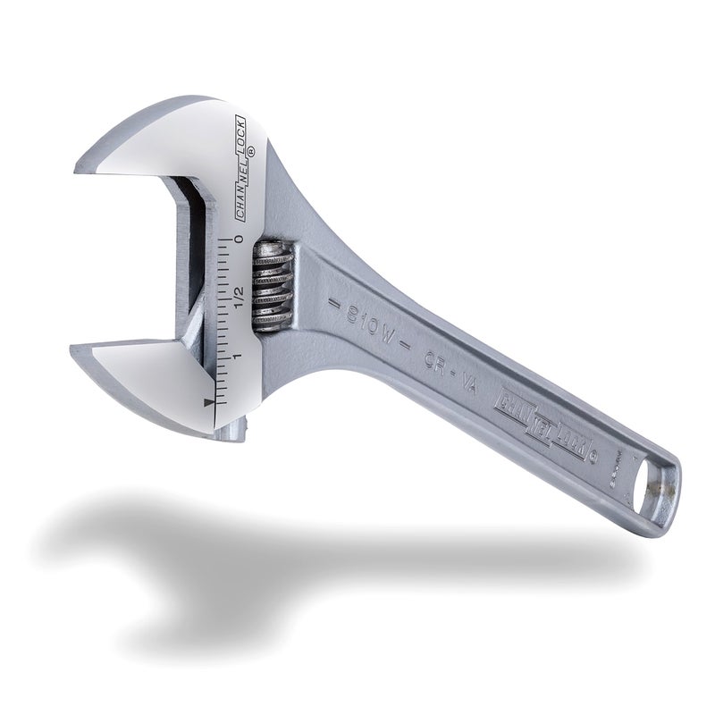 Channellock Adjustable Wrench 810W - Chrome Vanadium Steel, Polished Finish - 10 in - Image 4